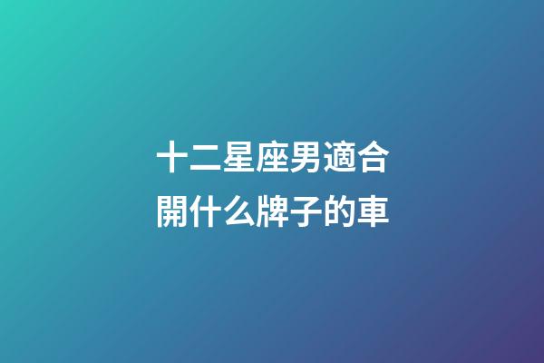 十二星座男適合開什么牌子的車-第1張-星座運勢-玄機派