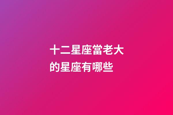 十二星座當老大的星座有哪些-第1張-星座運勢-玄機派