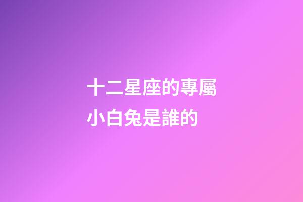 十二星座的專屬小白兔是誰的-第1張-星座運勢-玄機派