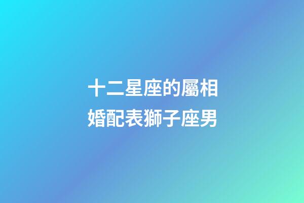 十二星座的屬相婚配表獅子座男-第1張-星座運勢-玄機派