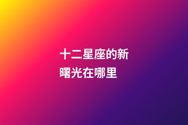 十二星座的新曙光在哪里-第1張-星座運勢-玄機派