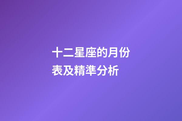 十二星座的月份表及精準分析-第1張-星座運勢-玄機派