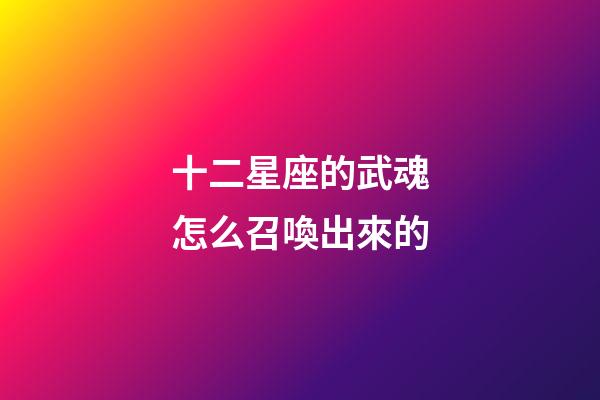 十二星座的武魂怎么召喚出來的-第1張-星座運勢-玄機派