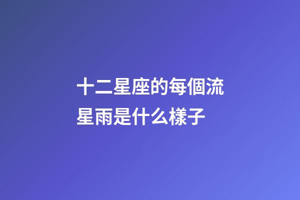 十二星座的每個流星雨是什么樣子-第1張-星座運勢-玄機派