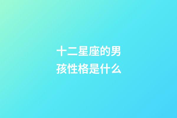 十二星座的男孩性格是什么-第1張-星座運勢-玄機派