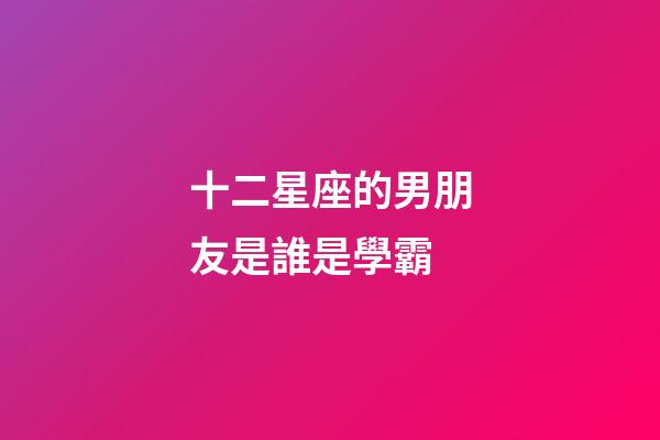 十二星座的男朋友是誰是學霸-第1張-星座運勢-玄機派