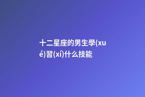 十二星座的男生學(xué)習(xí)什么技能-第1張-星座運(yùn)勢(shì)-玄機(jī)派
