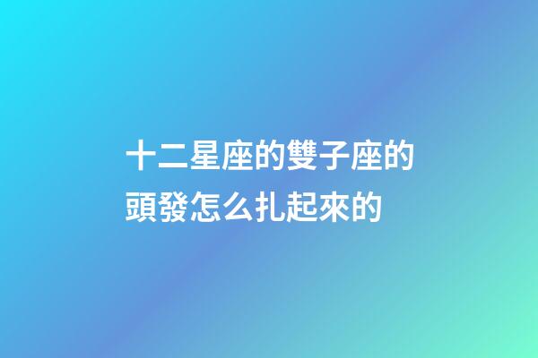 十二星座的雙子座的頭發怎么扎起來的-第1張-星座運勢-玄機派