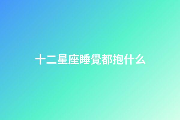 十二星座睡覺都抱什么-第1張-星座運勢-玄機派