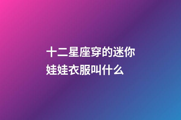 十二星座穿的迷你娃娃衣服叫什么-第1張-星座運勢-玄機派