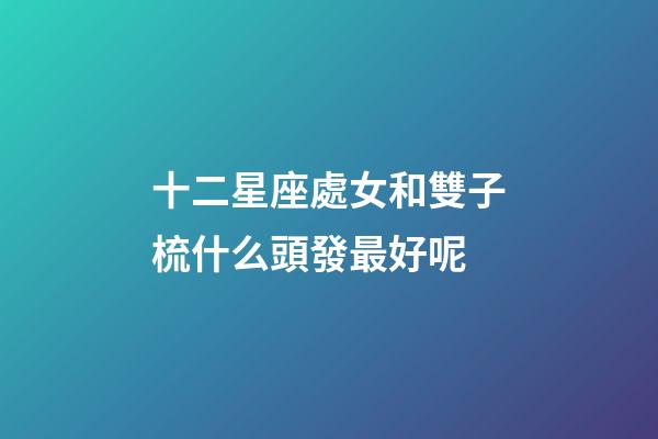 十二星座處女和雙子梳什么頭發最好呢-第1張-星座運勢-玄機派