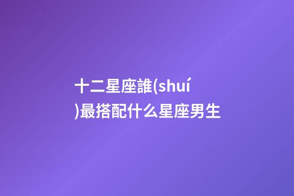 十二星座誰(shuí)最搭配什么星座男生-第1張-星座運(yùn)勢(shì)-玄機(jī)派