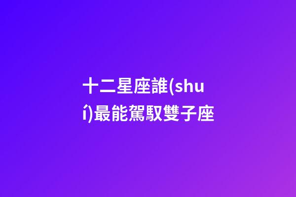 十二星座誰(shuí)最能駕馭雙子座-第1張-星座運(yùn)勢(shì)-玄機(jī)派