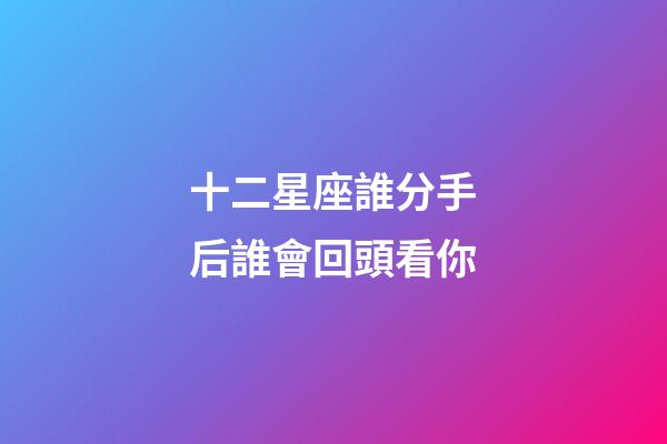 十二星座誰分手后誰會回頭看你-第1張-星座運勢-玄機派