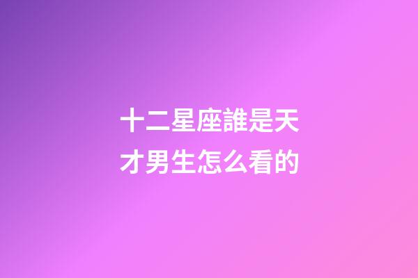 十二星座誰是天才男生怎么看的-第1張-星座運勢-玄機派