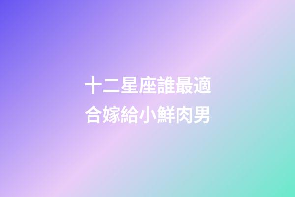 十二星座誰最適合嫁給小鮮肉男-第1張-星座運(yùn)勢-玄機(jī)派