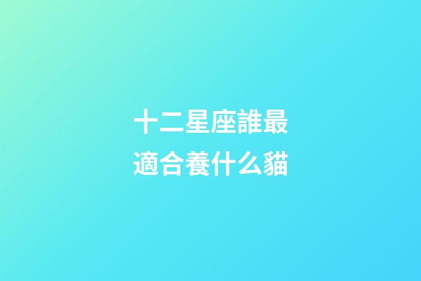 十二星座誰最適合養什么貓-第1張-星座運勢-玄機派
