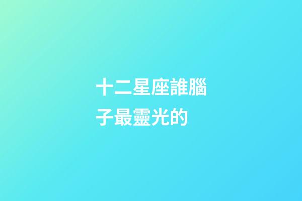 十二星座誰腦子最靈光的-第1張-星座運勢-玄機派