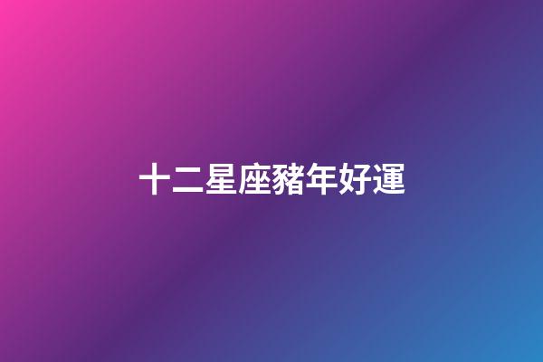 十二星座豬年好運