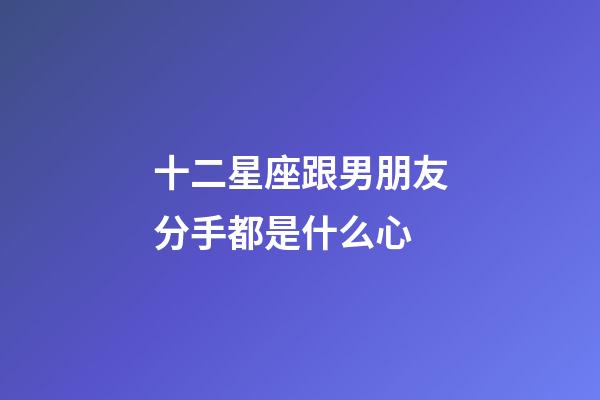 十二星座跟男朋友分手都是什么心-第1張-星座運勢-玄機派