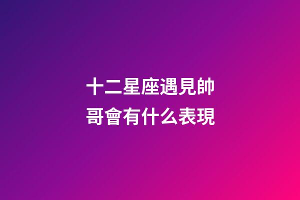 十二星座遇見帥哥會有什么表現-第1張-星座運勢-玄機派