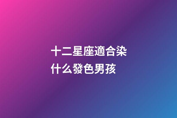 十二星座適合染什么發色男孩-第1張-星座運勢-玄機派