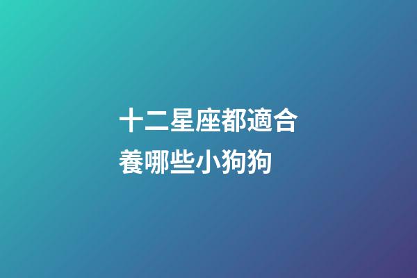 十二星座都適合養哪些小狗狗-第1張-星座運勢-玄機派