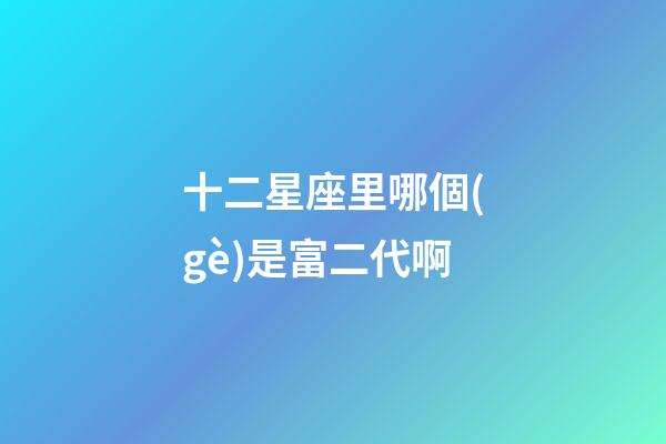 十二星座里哪個(gè)是富二代啊