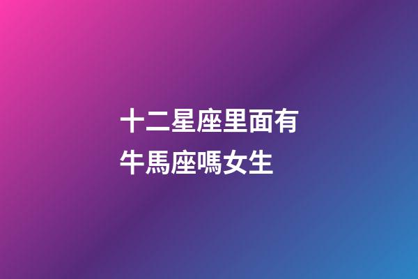十二星座里面有牛馬座嗎女生