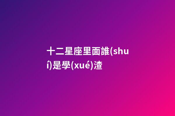 十二星座里面誰(shuí)是學(xué)渣-第1張-星座運(yùn)勢(shì)-玄機(jī)派