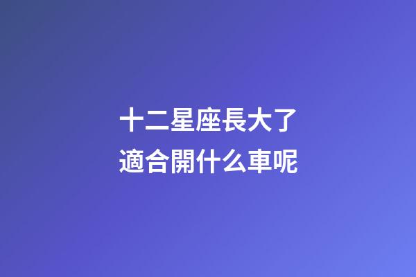 十二星座長大了適合開什么車呢-第1張-星座運勢-玄機派