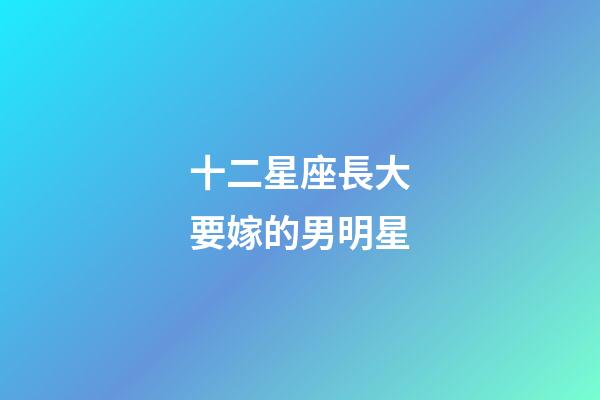 十二星座長大要嫁的男明星-第1張-星座運勢-玄機派