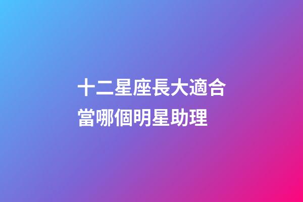 十二星座長大適合當哪個明星助理-第1張-星座運勢-玄機派