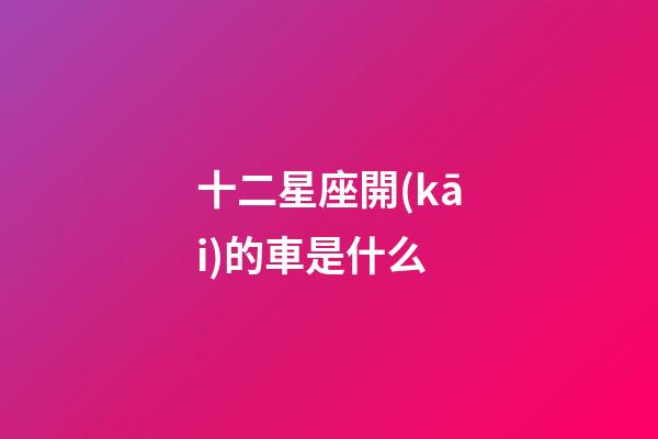 十二星座開(kāi)的車是什么