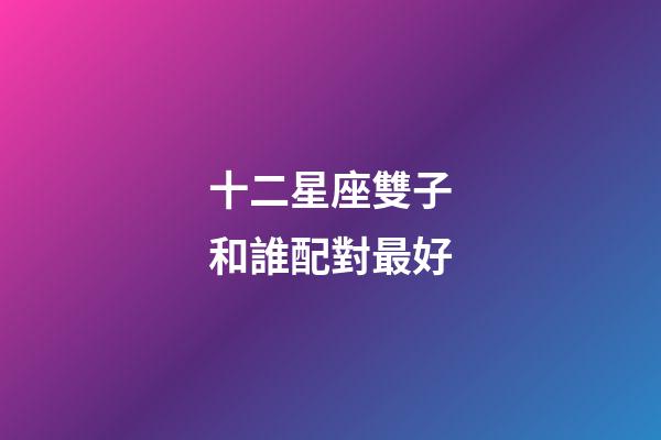 十二星座雙子和誰配對最好-第1張-星座運勢-玄機派