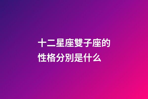 十二星座雙子座的性格分別是什么-第1張-星座運勢-玄機派