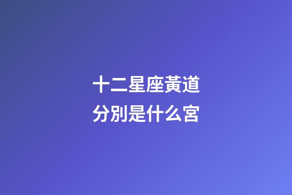 十二星座黃道分別是什么宮-第1張-星座運勢-玄機派