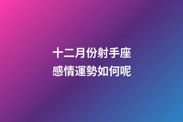 十二月份射手座感情運勢如何呢-第1張-星座運勢-玄機派