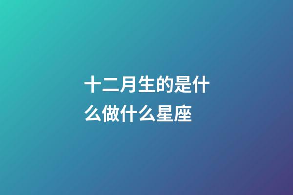 十二月生的是什么做什么星座-第1張-星座運勢-玄機派