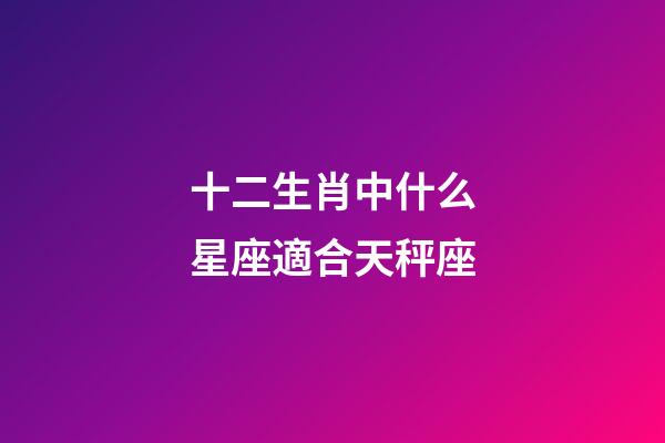 十二生肖中什么星座適合天秤座-第1張-星座運勢-玄機派
