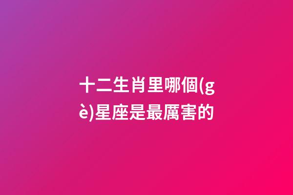 十二生肖里哪個(gè)星座是最厲害的-第1張-星座運(yùn)勢(shì)-玄機(jī)派