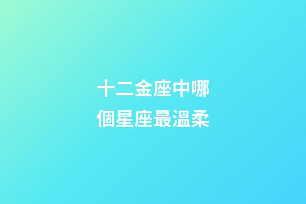 十二金座中哪個星座最溫柔-第1張-星座運勢-玄機派