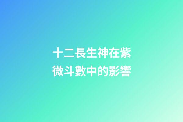 十二長生神在紫微斗數中的影響