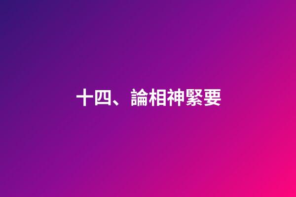 十四、論相神緊要