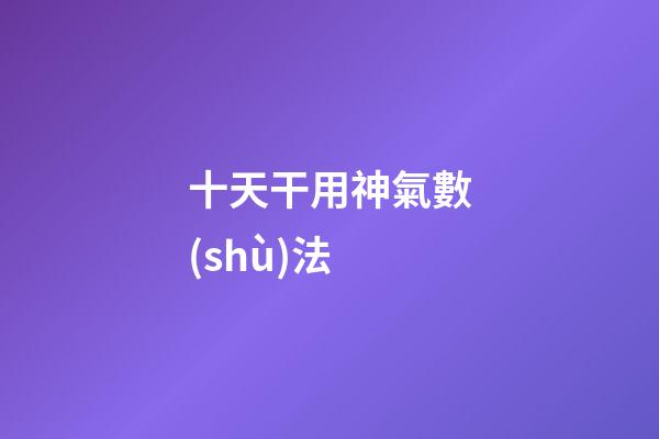 十天干用神氣數(shù)法