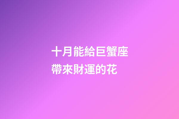 十月能給巨蟹座帶來財運的花-第1張-星座運勢-玄機派