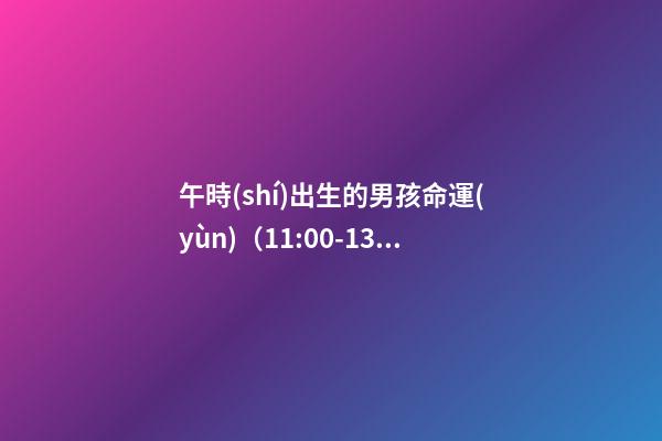 午時(shí)出生的男孩命運(yùn)（11:00-13:00）