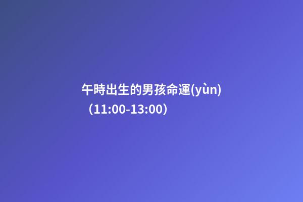 午時出生的男孩命運(yùn)（11:00-13:00）