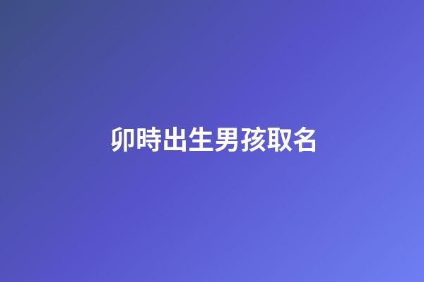 卯時出生男孩取名(卯時出生的男孩取名)-第1張-男孩起名-玄機派