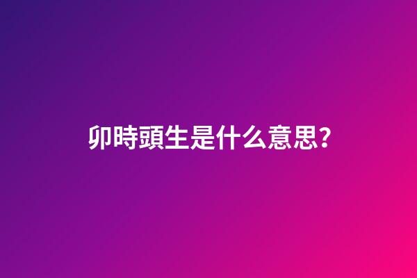 卯時頭生是什么意思？